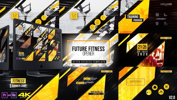 Future Fitness Opener V2.2 Video Displays template preview