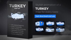 Videohive Turkey Map - Republic of Turkey Map Kit Video Displays template preview