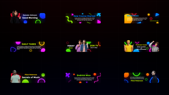 Videohive Glow Name Tag | Photo Lower Third Elements template preview