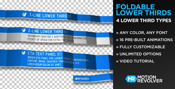 Foldable Lower Thirds Video Displays template preview