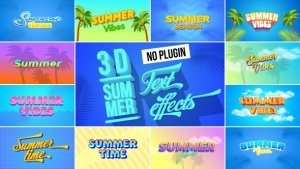 Videohive 3D Summer Text Effects Titles template preview