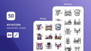 Videohive Aviation Animated Icons | After Effects Elements template preview