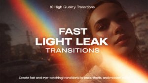 Fast Light Leak Transitions DaVinci Resolve Video Displays template preview
