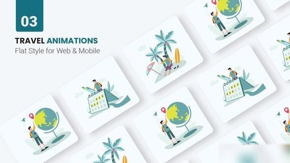 Videohive Travel Tour Animations - Flat Concept Openers template preview