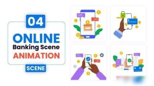 Videohive Online Banking Scene Animation Elements template preview