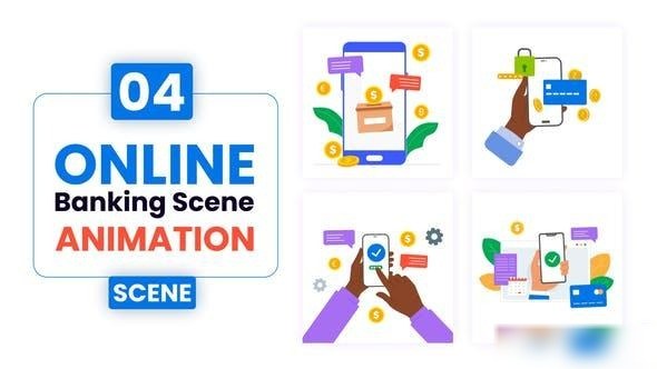 Videohive Online Banking Scene Animation
