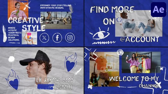Videohive Youtube Artistic Slides for After Effects Openers template preview