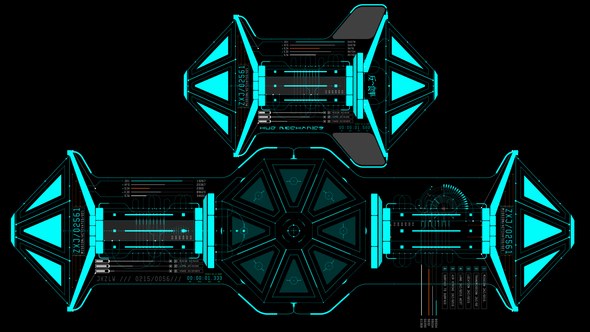 Videohive HUD Info Mechanic 4 Elements template preview