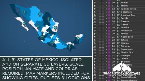 Mexico Map Kit Video Displays template preview