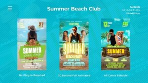 Videohive Summer Beach Club Instagram Reels Openers template preview