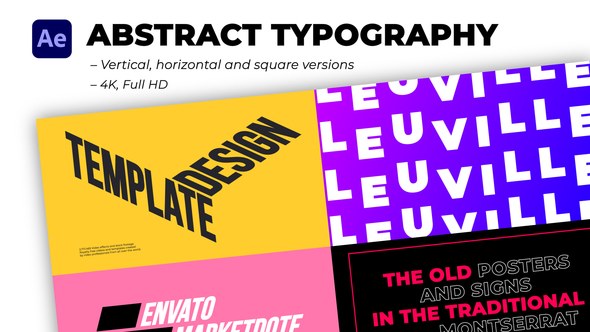 Videohive Abstract Typography 59913466 Video Displays template preview