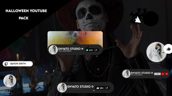 Videohive Halloween Youtube Pack elements Logo Stings template preview