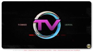 Videohive TV Damaged Logo Reveal Video Displays template preview