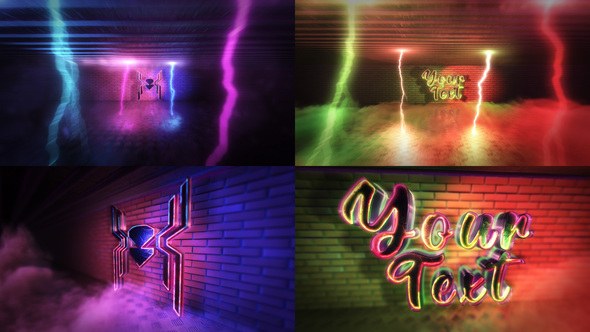 Videohive Super Neon Logo Logo Stings template preview