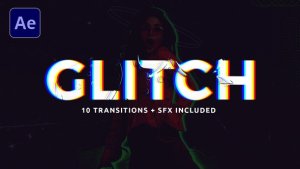 Videohive Monochrome Glitch Transitions Elements template preview