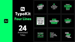 Videohive Typo Kit Four Lines Titles for After Effects Titles template preview