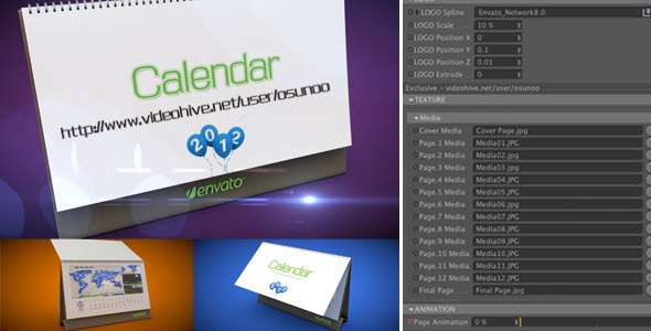 3D Calendar Preset Video Displays template preview