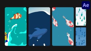 Videohive Fish Vertical Transitions | After Effects Elements template preview