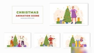 Videohive Christmas Festival Special Character 2D Animation Scene Elements template preview