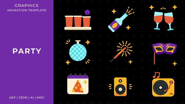 Videohive Party graphic animation template | After Effects Elements template preview