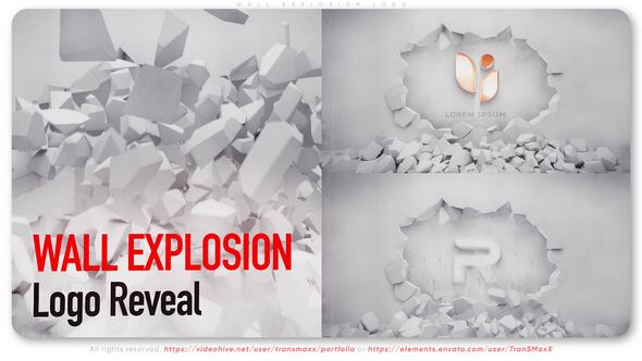 Videohive Wall Explosion Logo Logo Stings template preview