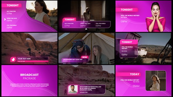 Videohive Glow Broadcast Package Broadcast-packages template preview