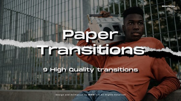 Videohive Paper Transitions 54300039 Elements template preview