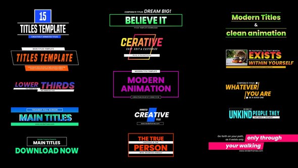 Videohive Main Titles Typography Titles template preview