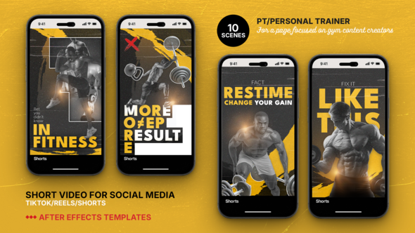 Videohive Personal Trainer & Fitness Coach | TikTok & Reels Video Template Product Promo template preview