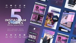 Videohive Stories Instagram Pink Product Promo template preview