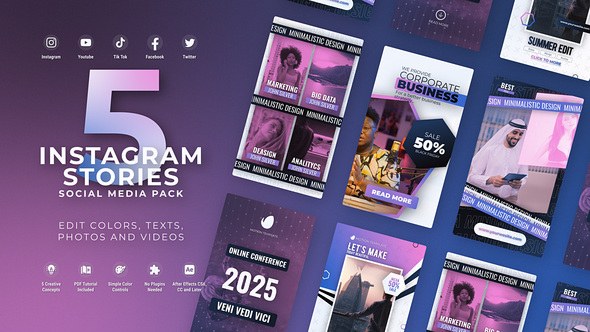 Videohive Stories Instagram Pink Product Promo template preview