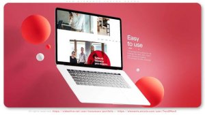 Videohive Red Elements Laptop Mockup Promo Product Promo template preview