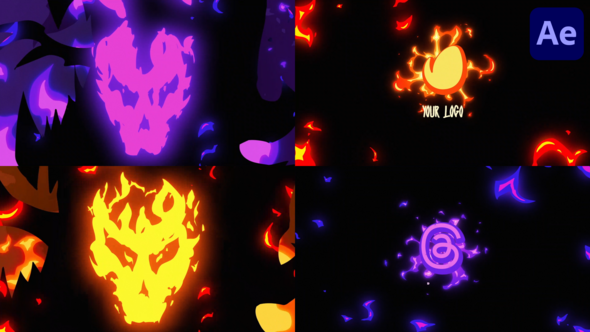 Videohive Fire Skull Logo | After Effects Logo Stings template preview