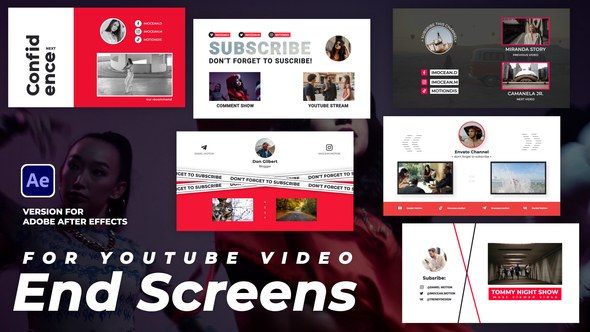 Videohive End Screens for Youtube Video Broadcast-packages template preview