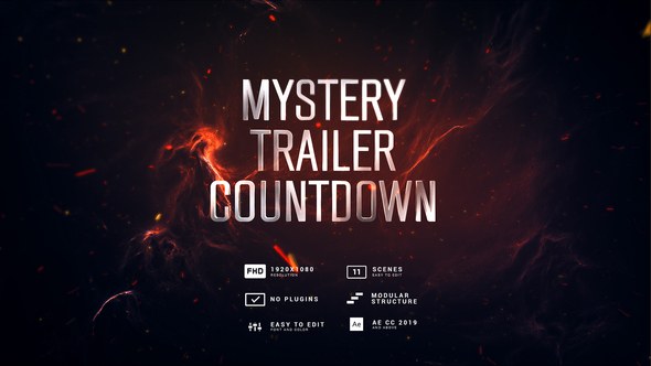 Videohive Mystery Trailer Countdown Elements template preview