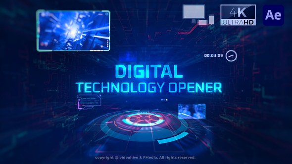 Videohive Digital Technology Opener 53676897 Titles template preview