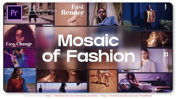 Clean Mosaic Fashion Promo Premiere Pro template preview
