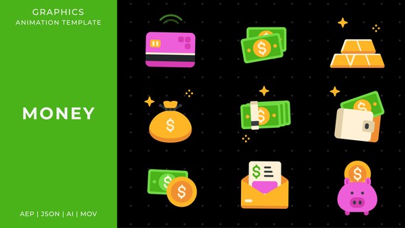 Videohive Money graphic animation template | After Effects Elements template preview