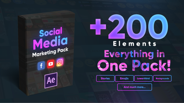 Social Media Marketing Pack Video Displays template preview