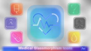 Videohive Medical Glassmorphism Icons Elements template preview