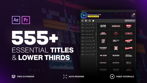 Videohive Titles and Lower Thirds Pack // 555+ Animations Titles template preview