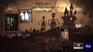 Videohive Halloween Intro Skeleton Dance Openers template preview