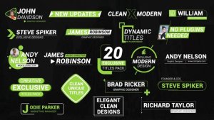 Videohive 20 Modern Titles Pack Elements template preview