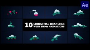 Videohive Christmas Branches With Snow Animations | After Effects Elements template preview