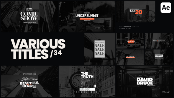 Videohive Various Titles 34 Titles template preview
