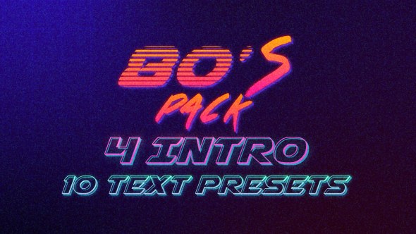 Videohive 80's Logo Intro & Text Presets Pack Logo Stings template preview