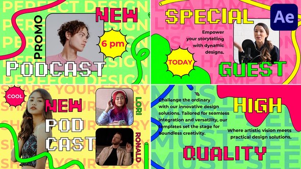 Videohive Podcast Promo Slides for After Effects Openers template preview