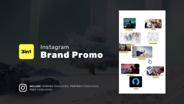 Videohive Brand Promo - Instagram Stories, Portrait, Square Product Promo template preview