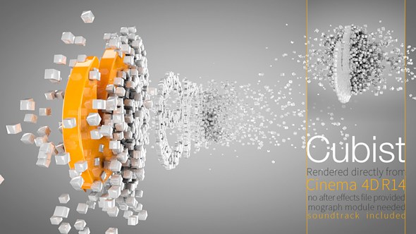 Cubist C4D Logo Animation Video Displays template preview