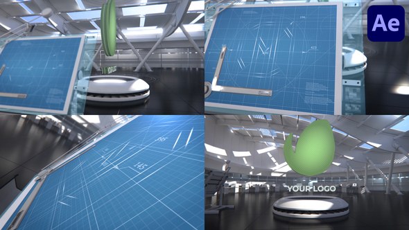 Videohive Blueprint 3D Logo for After Effects Logo Stings template preview